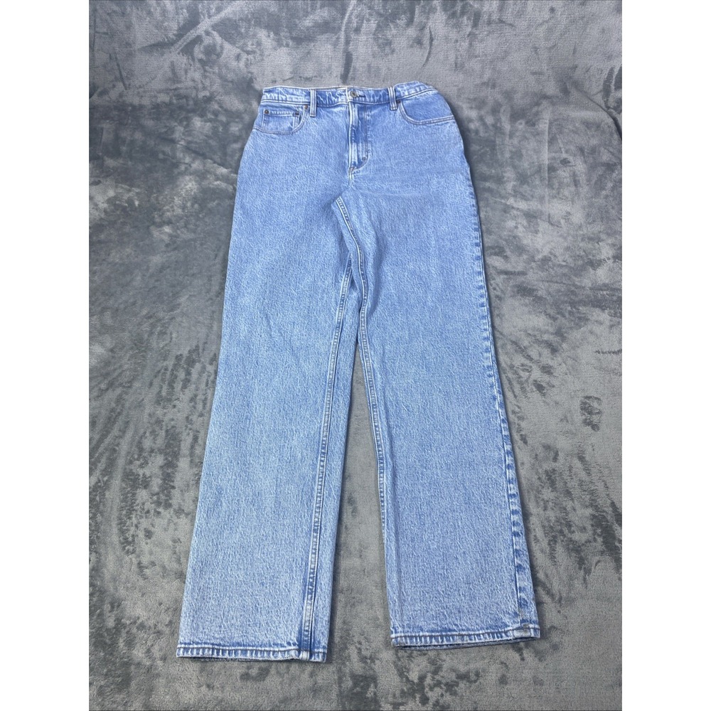 Abercrombie & Fitch 90s Straight Ultra High Rise Jeans Blue Sz 31/12 Stone Wash